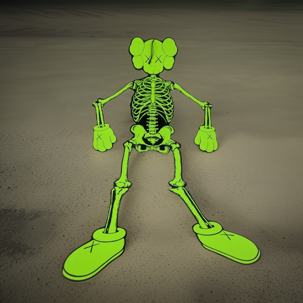 KAWS "HALLOWEEN SKELETON" Board Full Body Cutout Wall Ornament